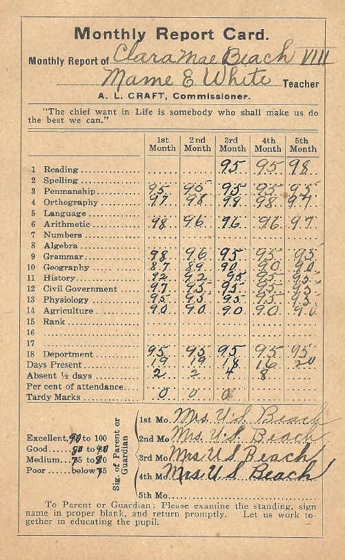 c. 1918 Report Card.jpg (680410 bytes)
